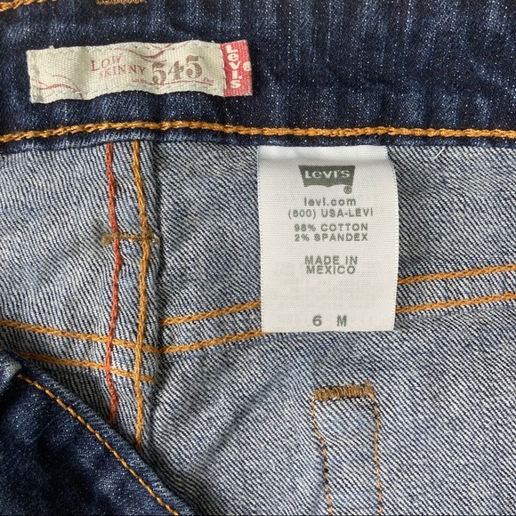 Levi’s 545 Blue Denim “Low & Skinny” Sz 6 - Picture 5 of 10